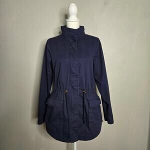 Navy Blue Cotton Utility Jacket Size Small Timeless Classic Preppy Nautical